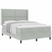 Pat cu arcuri cu headboard Gri deschis 140 x 190 cm Catifea - WALTI WALTI