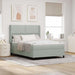Pat cu arcuri cu headboard Gri deschis 140 x 200 cm Catifea - WALTI WALTI