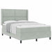Pat cu arcuri cu headboard Gri deschis 140 x 200 cm Catifea - WALTI WALTI