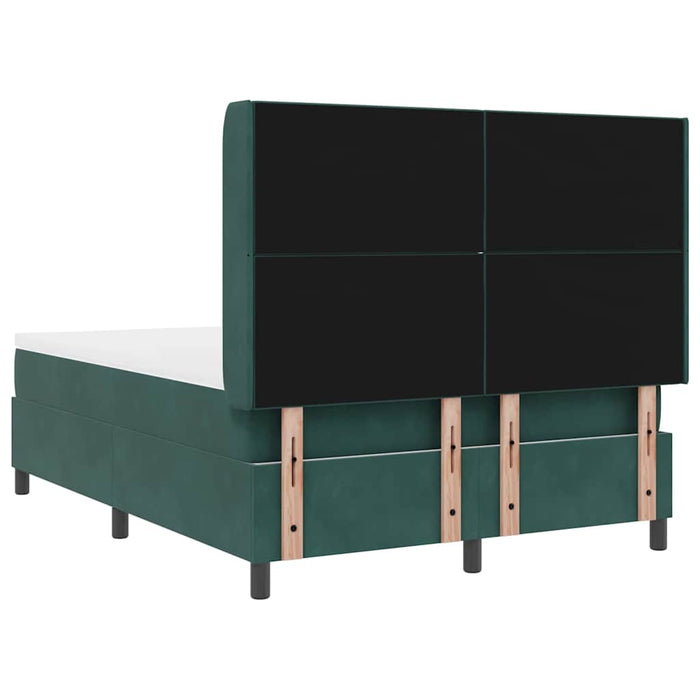 Pat cu arcuri cu headboard Verde închis 160 x 200 cm Catifea - WALTI WALTI