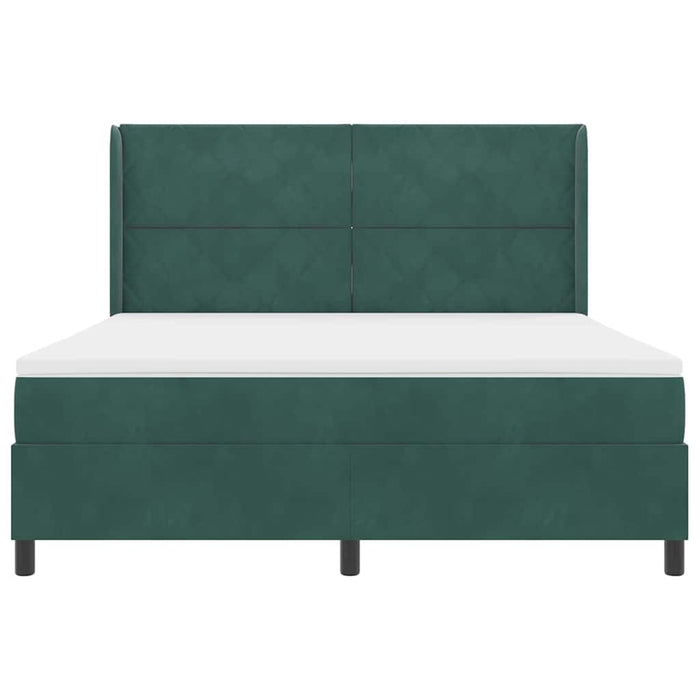 Pat cu arcuri cu headboard Verde închis 180 x 200 cm Catifea WALTI