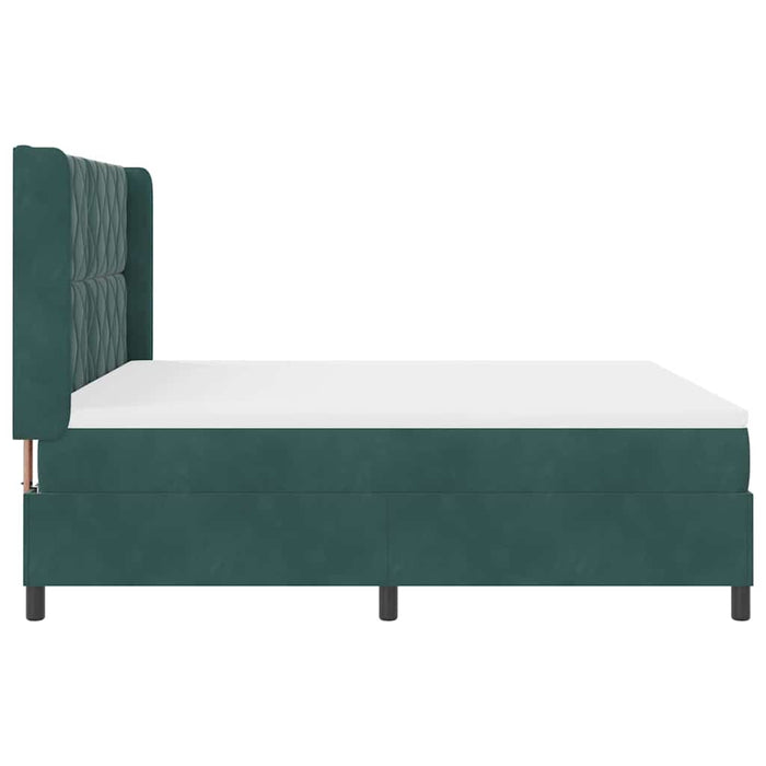 Pat cu arcuri cu headboard Verde închis 180 x 200 cm Catifea WALTI