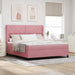 Pat cu arcuri cu saltea cu headboard Roz 180 x 200 cm Catifea - WALTI WALTI
