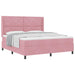 Pat cu arcuri cu saltea cu headboard Roz 180 x 200 cm Catifea - WALTI WALTI