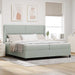 Pat cu arcuri cu headboard Gri deschis 200 x 200 cm Catifea - WALTI WALTI