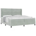 Pat cu arcuri cu headboard Gri deschis 200 x 200 cm Catifea - WALTI WALTI