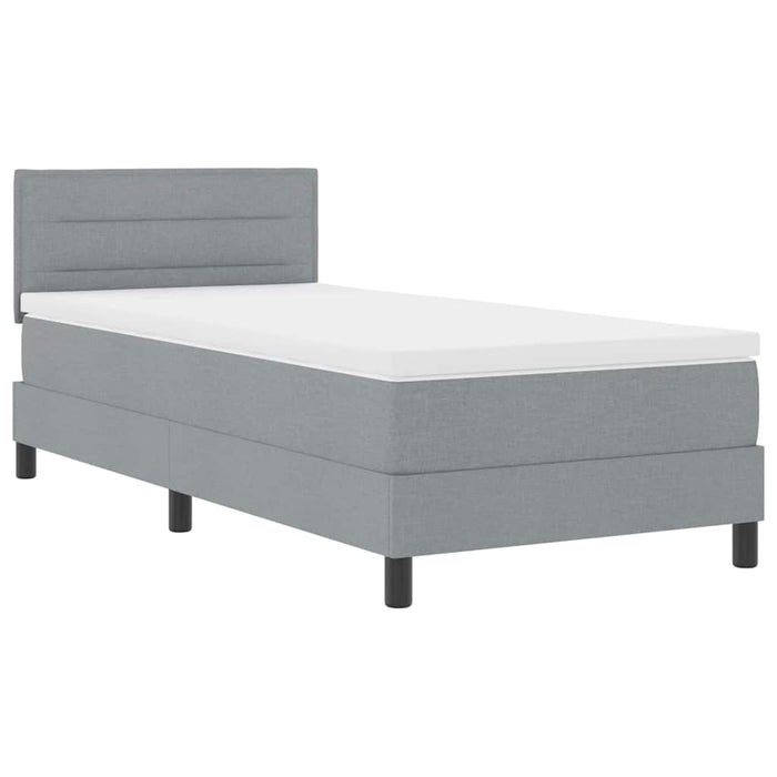 Pat cu arcuri cu benzi LED Gri deschis 80 x 200 cm țesătură WALTI