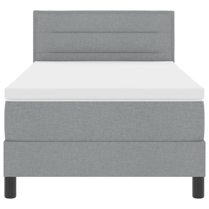 Pat cu arcuri cu benzi LED Gri deschis 80 x 200 cm țesătură WALTI