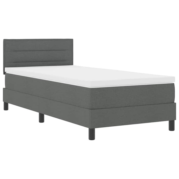 Pat cu arcuri cu saltea cu led Gri închis 80 x 200 cm țesătură - WALTI WALTI