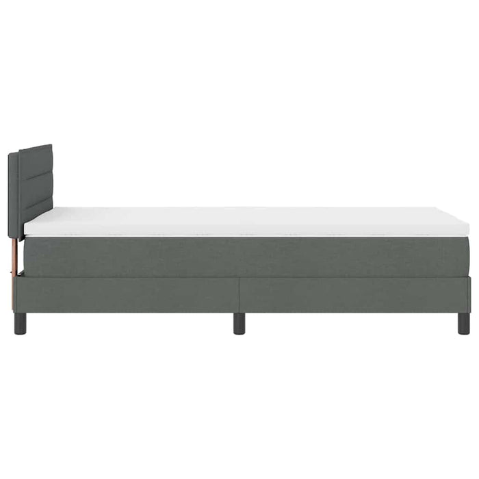 Pat cu arcuri cu saltea cu led Gri închis 80 x 200 cm țesătură - WALTI WALTI