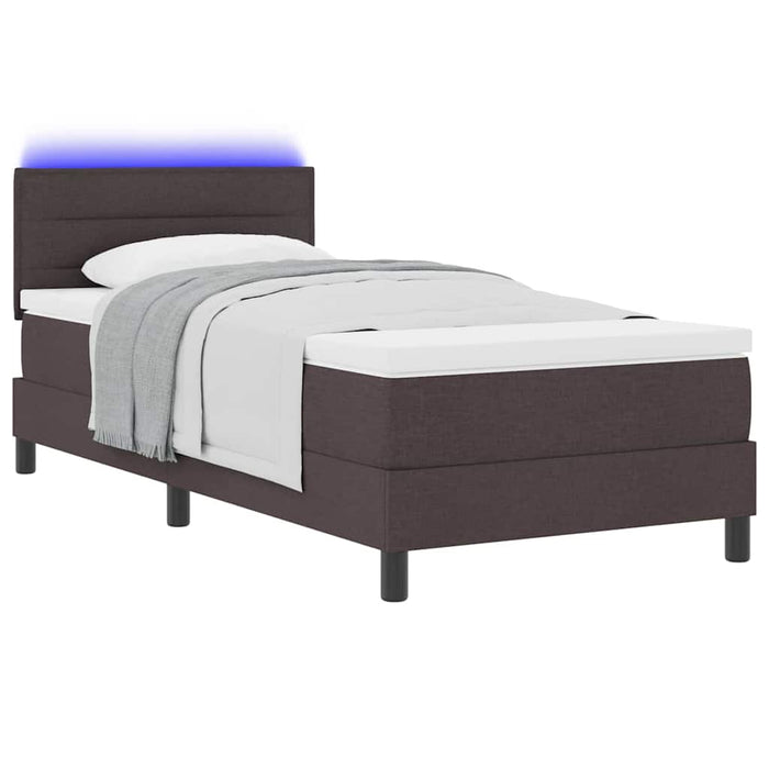 Pat cu arcuri cu saltea Maro închis 80 x 200 cm țesătură - WALTI WALTI
