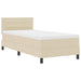 Pat cu arcuri cu saltea cu headboard Crem 100 x 200 cm țesătură - WALTI WALTI