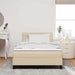 Pat cu arcuri cu saltea cu headboard Crem 120 x 190 cm țesătură - WALTI WALTI