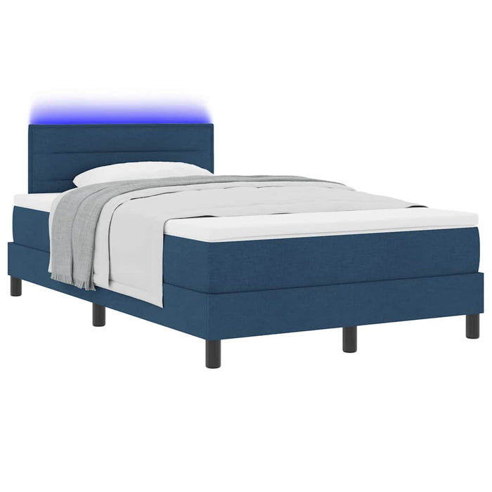 Pat cu arcuri cu saltea cu led albastru 120 x 190 cm țesătură - WALTI WALTI