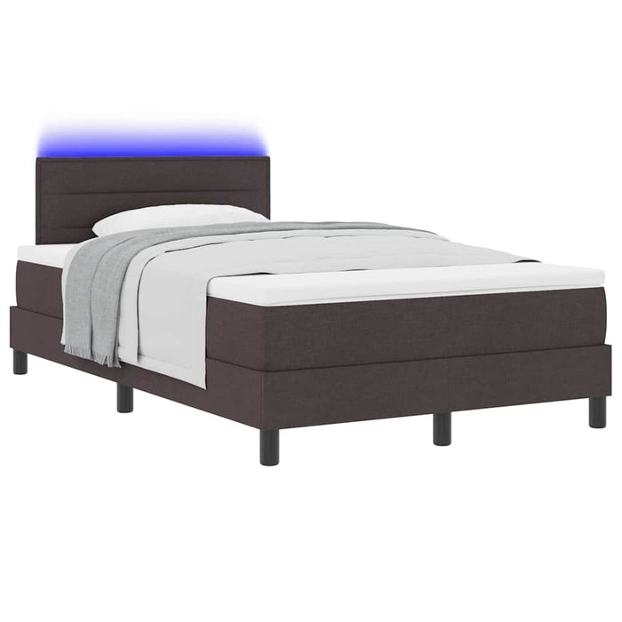 Pat cu arcuri cu saltea Maro închis 120 x 200 cm țesătură WALTI