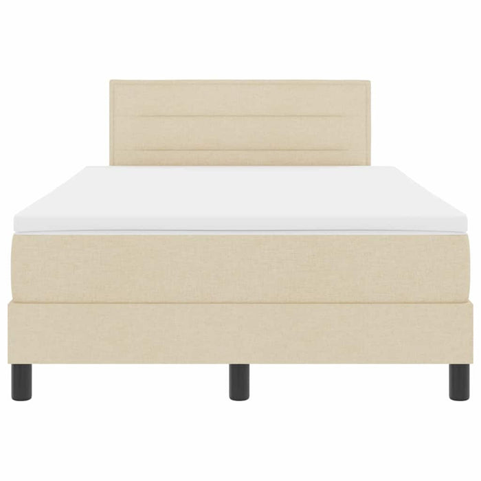 Pat cu arcuri cu saltea cu headboard Crem 120 x 200 cm țesătură - WALTI WALTI