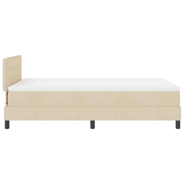 Pat cu arcuri cu saltea cu headboard Crem 120 x 200 cm țesătură - WALTI WALTI