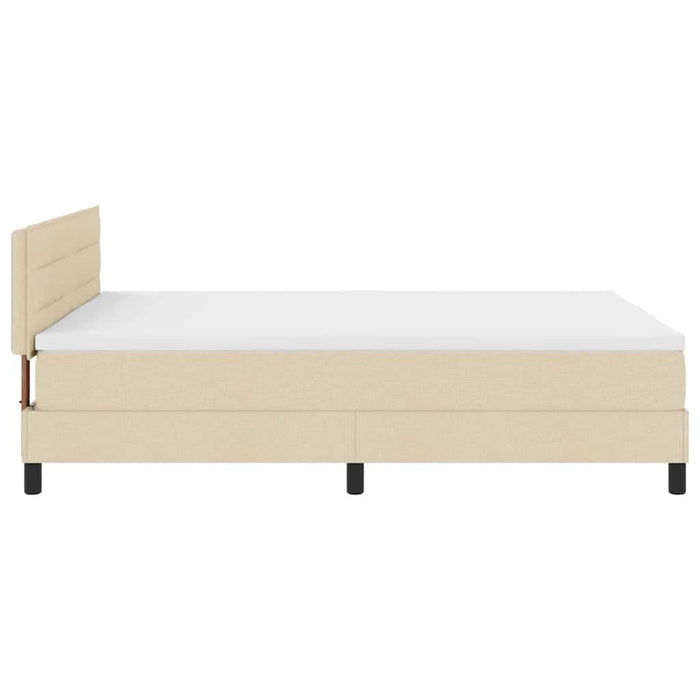 Pat cu arcuri cu saltea cu led Crem 140 x 190 cm țesătură - WALTI WALTI