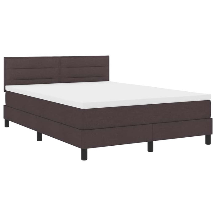 Pat cu arcuri cu benzi LED Maro închis 140 x 200 cm țesătură WALTI