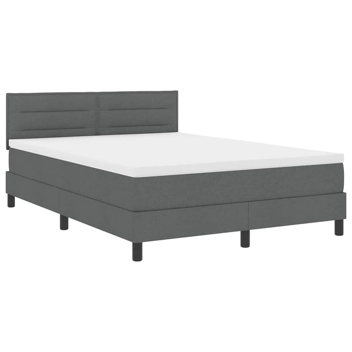 Pat cu arcuri cu saltea cu led Gri închis 160 x 200 cm țesătură - WALTI WALTI