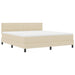 Pat cu arcuri cu saltea cu headboard Crem 180 x 200 cm țesătură - WALTI WALTI