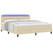 Pat cu arcuri cu saltea cu headboard Crem 180 x 200 cm țesătură - WALTI WALTI