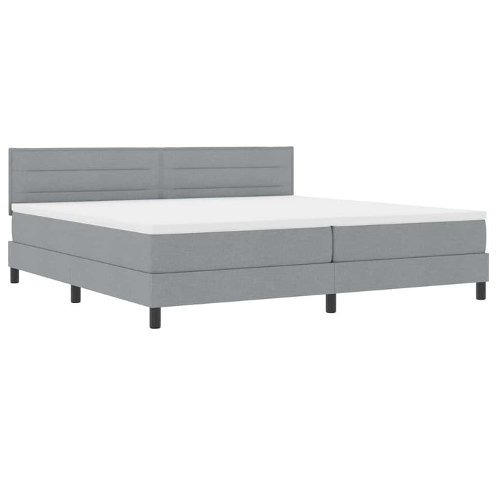 Pat cu arcuri cu saltea Gri deschis 200 x 200 cm țesătură - WALTI WALTI