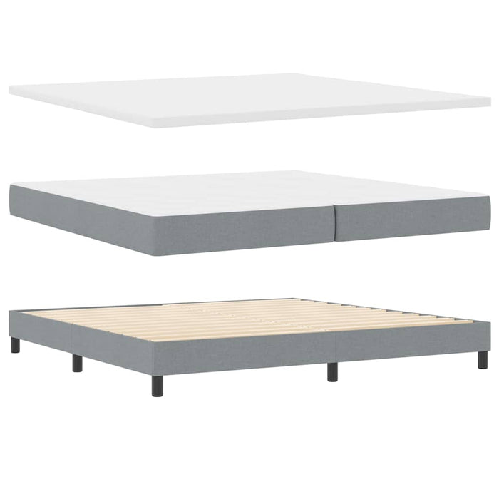 Pat cu arcuri cu saltea Gri deschis 200 x 200 cm țesătură - WALTI WALTI