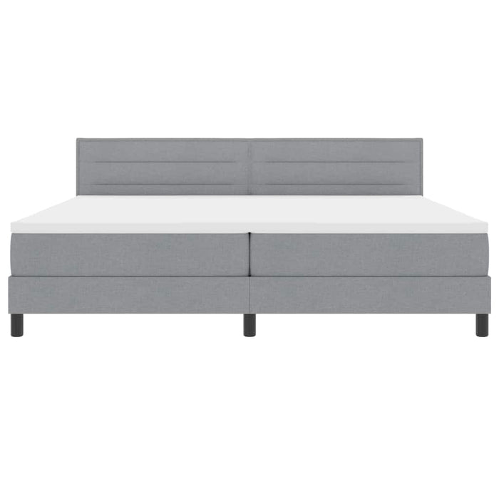 Pat cu arcuri cu saltea Gri deschis 200 x 200 cm țesătură - WALTI WALTI