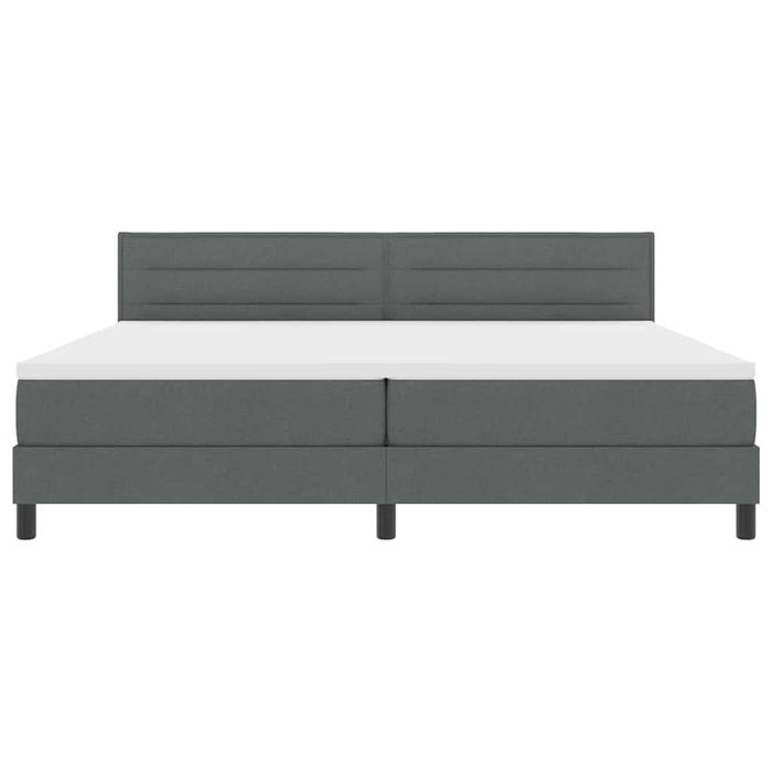 Pat cu arcuri cu saltea cu led Gri închis 200 x 200 cm țesătură - WALTI WALTI