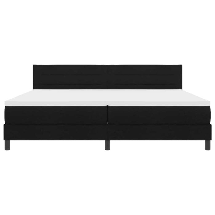 Pat cu arcuri cu saltea Negru 200 x 200 cm țesătură - WALTI WALTI