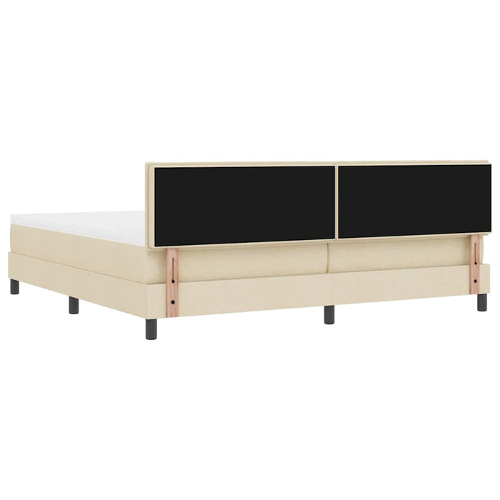 Pat cu arcuri cu saltea cu led Crem 200 x 200 cm țesătură - WALTI WALTI