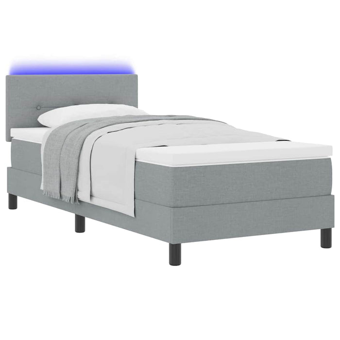 Pat cu arcuri cu benzi LED Gri deschis 80 x 200 cm țesătură WALTI
