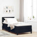 Pat cu arcuri cu saltea cu headboard Negru 80 x 200 cm țesătură - WALTI WALTI