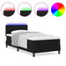 Pat cu arcuri cu saltea cu headboard Negru 80 x 200 cm țesătură - WALTI WALTI