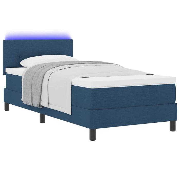 Pat cu arcuri cu pernă albastru 80 x 200 cm țesătură - WALTI WALTI