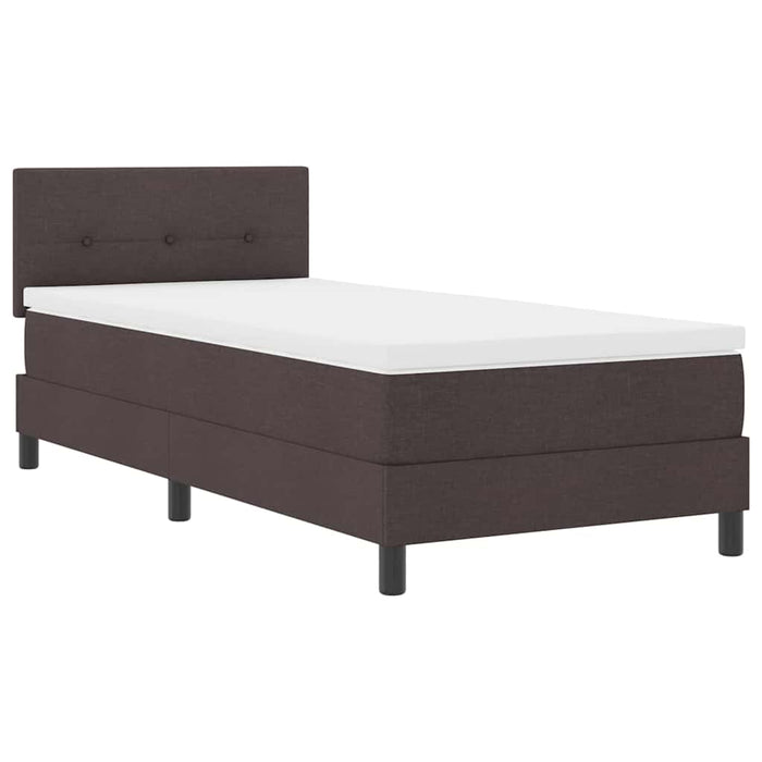 Pat cu arcuri cu saltea Maro închis 90 x 190 cm țesătură - WALTI WALTI