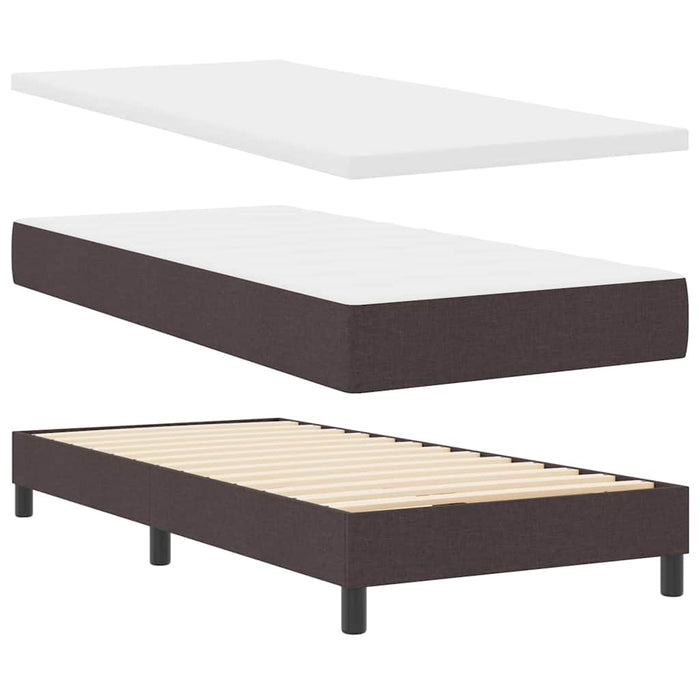 Pat cu arcuri cu saltea Maro închis 90 x 190 cm țesătură - WALTI WALTI