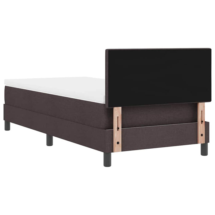 Pat cu arcuri cu saltea Maro închis 90 x 190 cm țesătură - WALTI WALTI