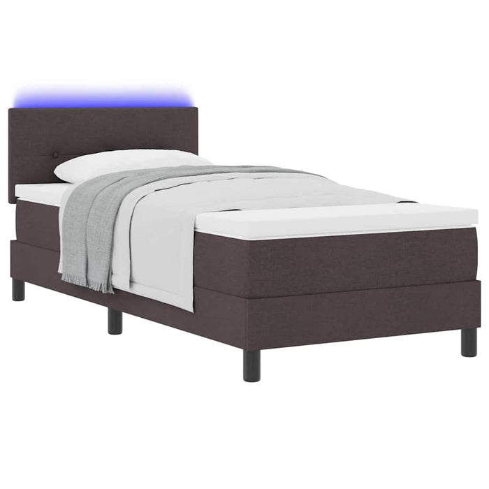 Pat cu arcuri cu saltea Maro închis 90 x 190 cm țesătură - WALTI WALTI