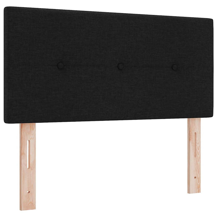 Pat cu arcuri cu saltea cu headboard Negru 90 x 200 cm țesătură - WALTI WALTI