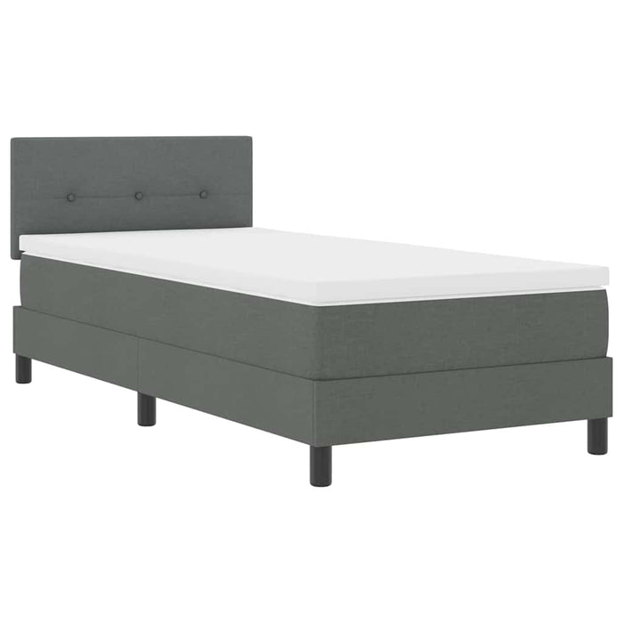 Pat cu arcuri cu benzi LED Gri închis 100 x 200 cm țesătură WALTI