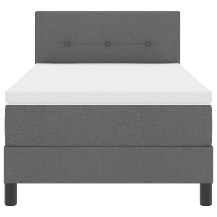 Pat cu arcuri cu benzi LED Gri închis 100 x 200 cm țesătură WALTI