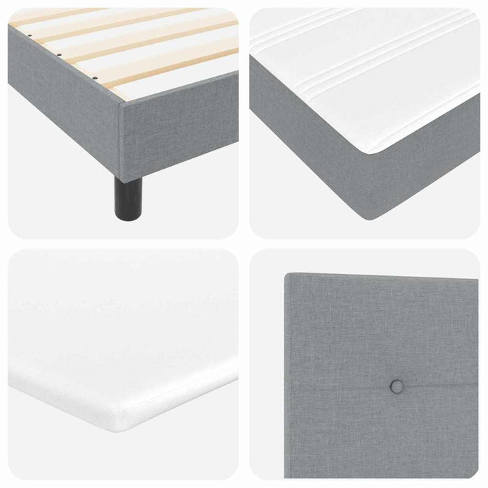Pat cu arcuri cu benzi LED Gri deschis 120 x 190 cm țesătură - WALTI WALTI