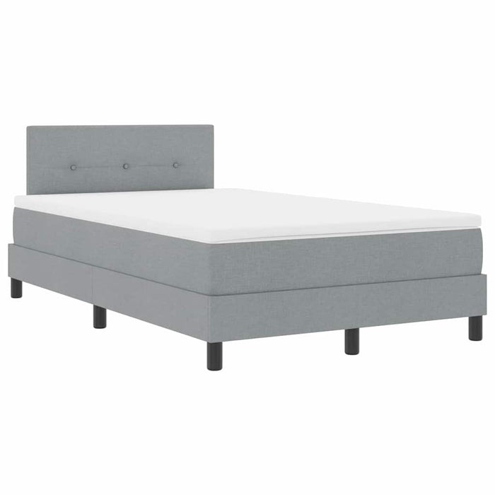 Pat cu arcuri cu benzi LED Gri deschis 120 x 190 cm țesătură - WALTI WALTI