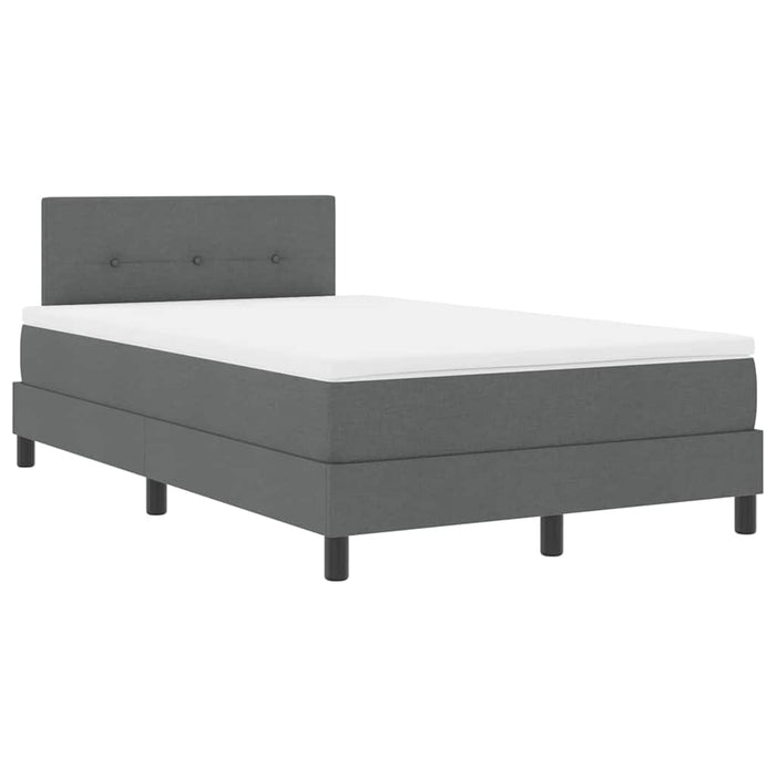 Pat cu arcuri cu benzi LED Gri închis 120 x 190 cm țesătură WALTI