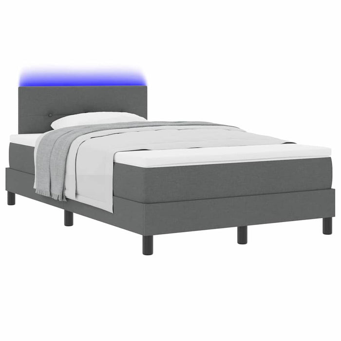 Pat cu arcuri cu benzi LED Gri închis 120 x 190 cm țesătură WALTI