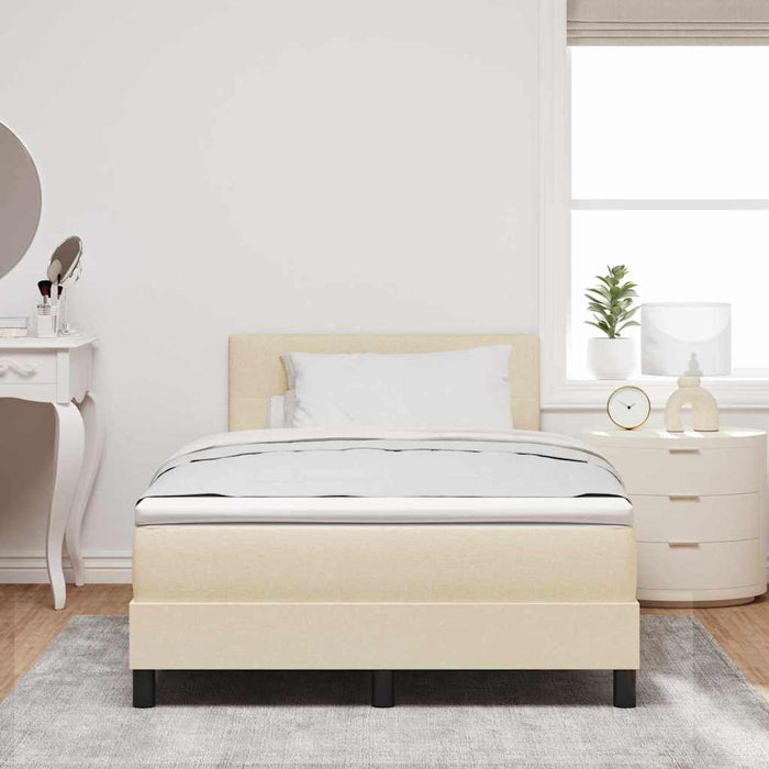 Pat cu arcuri cu benzi LED Crem 120 x 190 cm țesătură WALTI