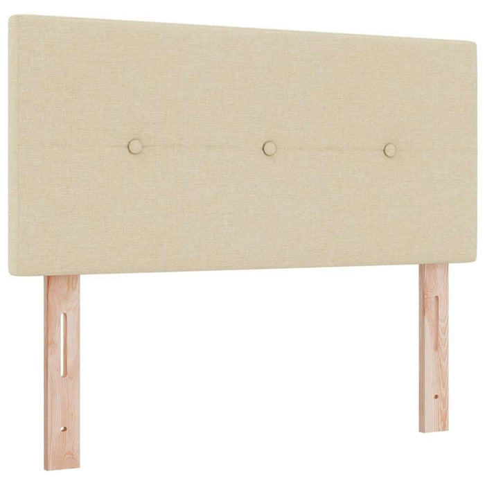 Pat cu arcuri cu benzi LED Crem 120 x 190 cm țesătură WALTI