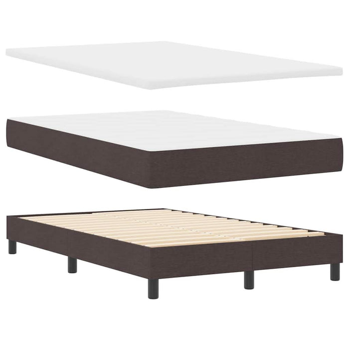 Pat cu arcuri cu saltea Maro închis 120 x 200 cm țesătură - WALTI WALTI